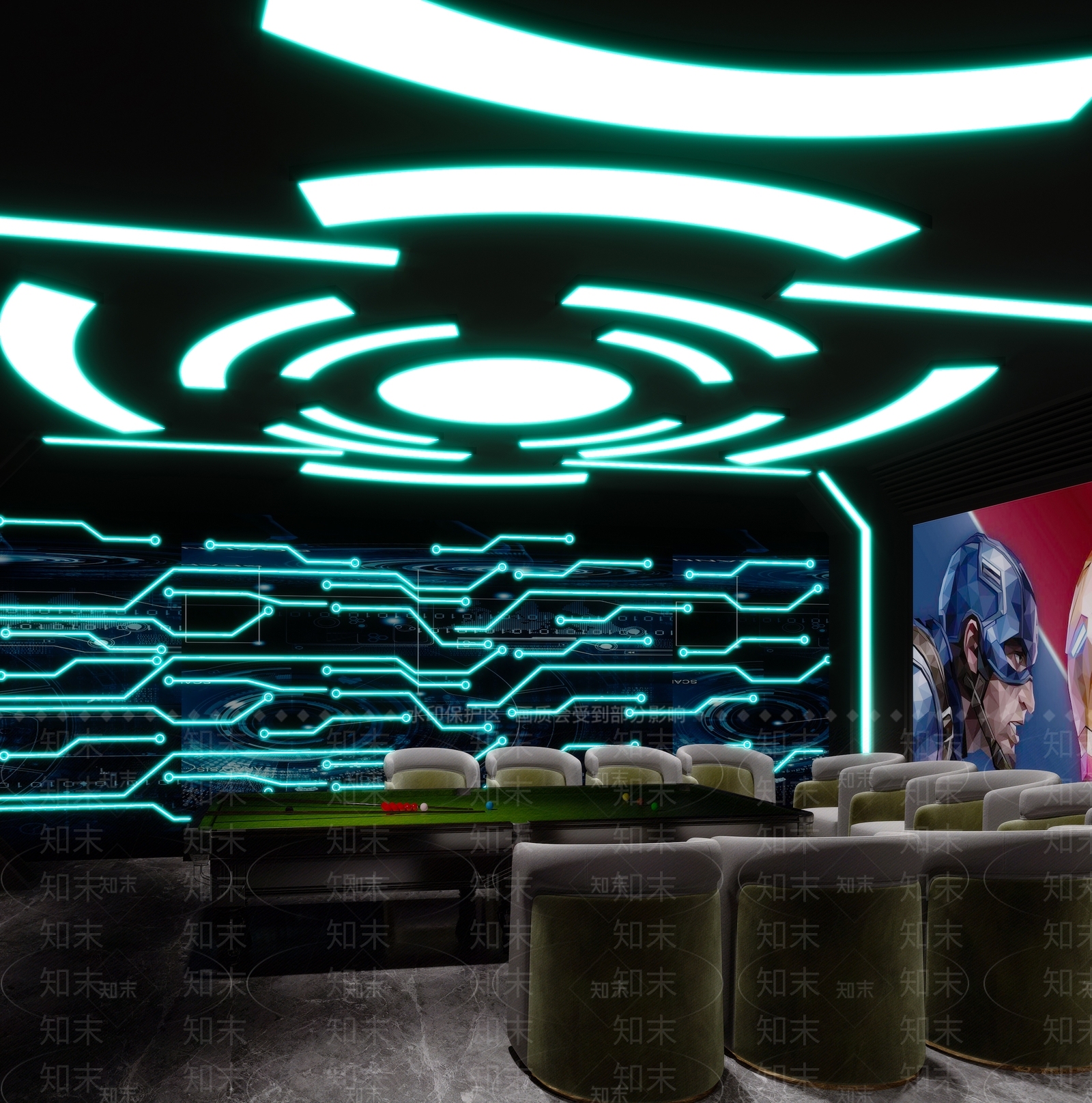 现代科技感网咖3D模型下载【ID:993680241】
