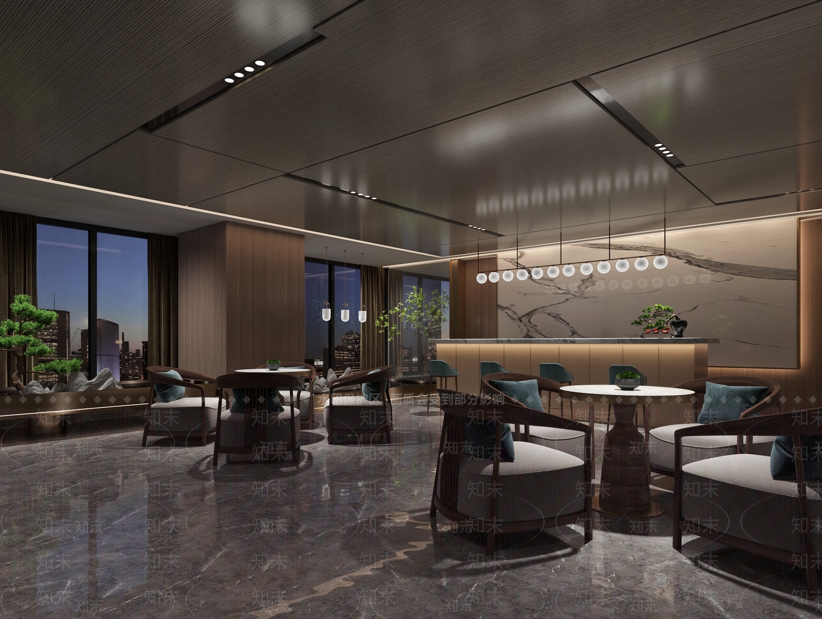 新中式大厅前台3D模型下载【ID:993712560】