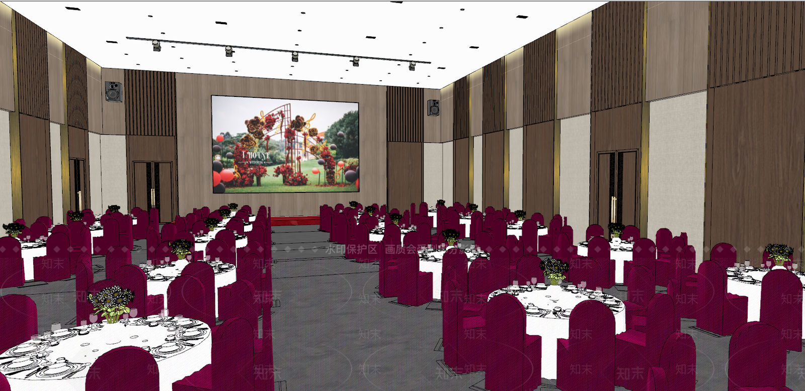 现代酒店餐厅SU模型下载【ID:993723071】
