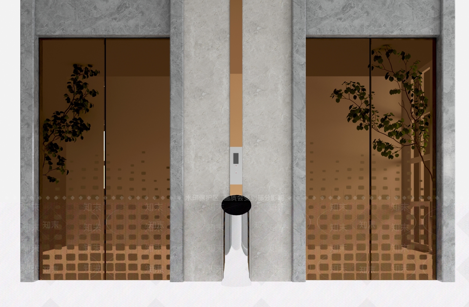 现代电梯门3D模型下载【ID:493733032】