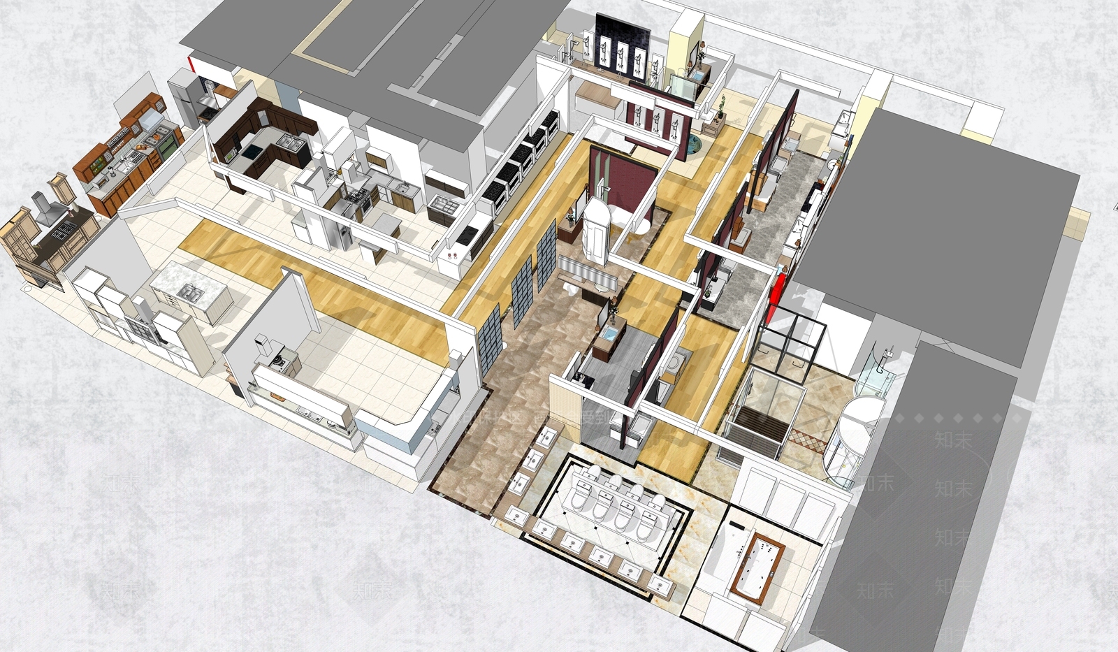 现代卫浴用品展厅SU模型下载【ID:293736963】