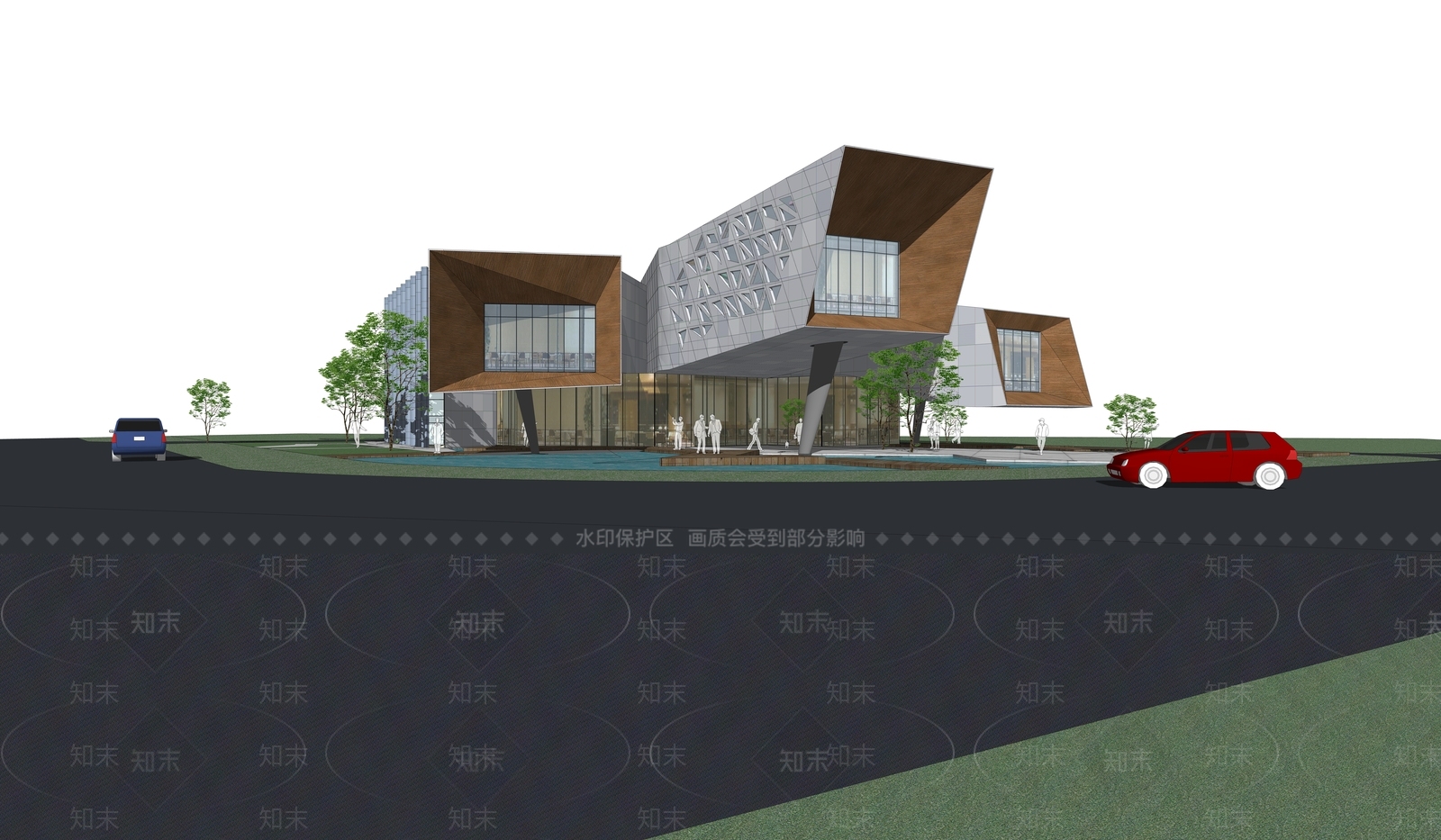 现代文化场馆SU模型下载【ID:593754104】