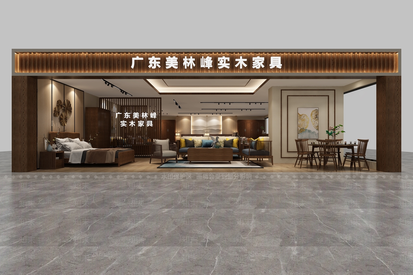 新中式家居专卖店3D模型下载【ID:393759003】