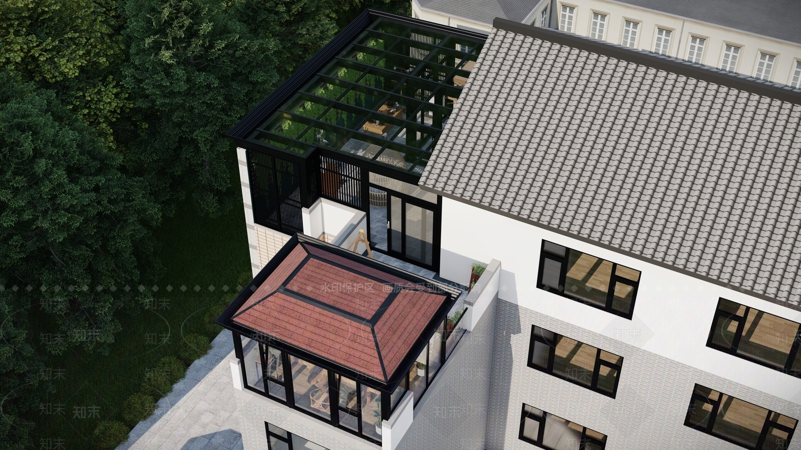 现代家居阳台SU模型下载【ID:693770546】