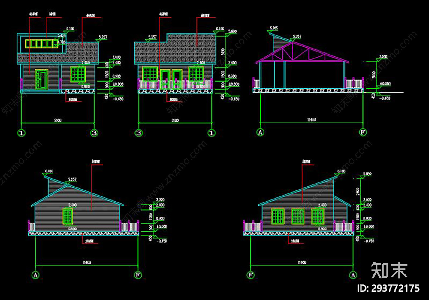 木屋施工图下载【ID:293772175】