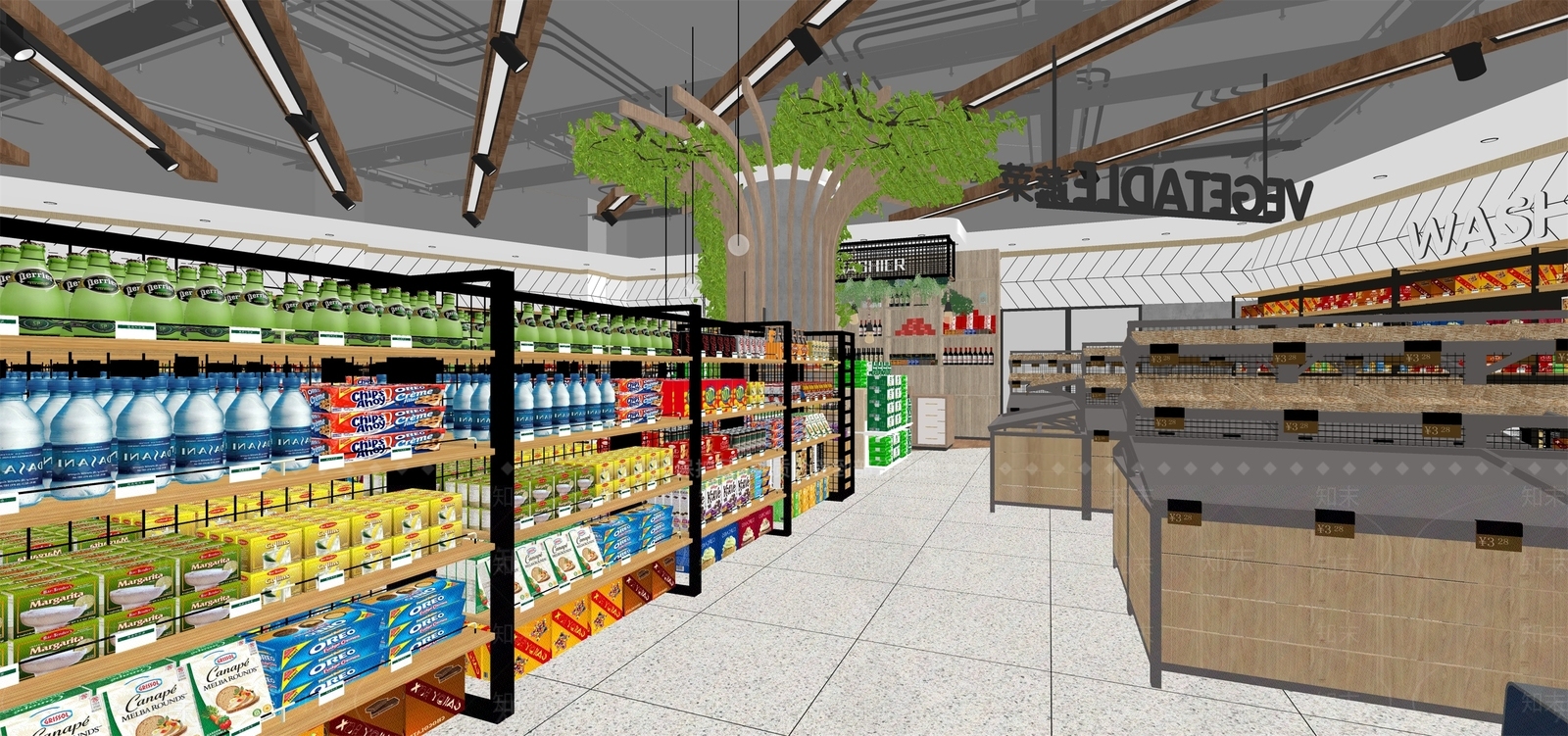 现代超市SU模型下载【ID:893807353】