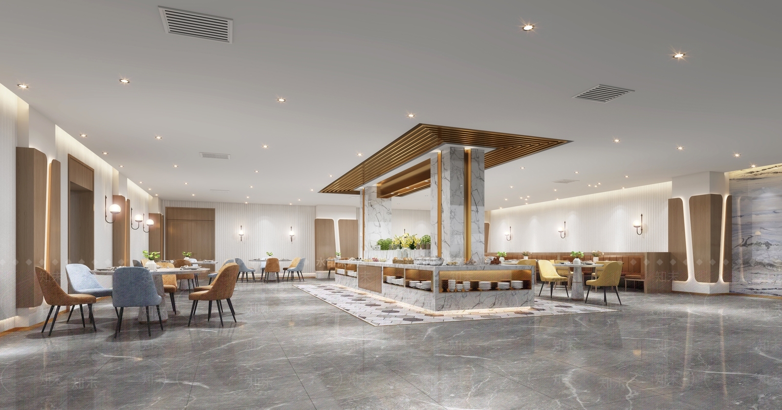 现代食堂3D模型下载【ID:793823732】