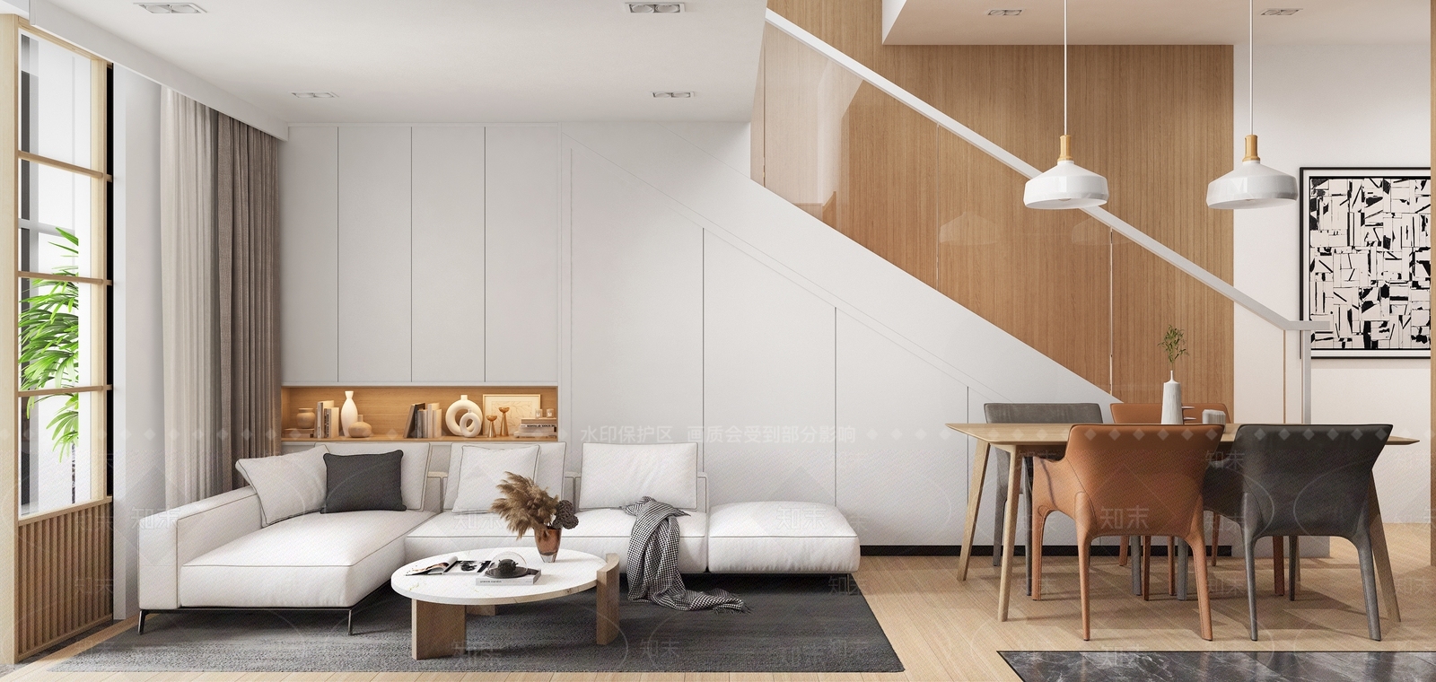 现代LOFT单身公寓3D模型下载【ID:993829714】