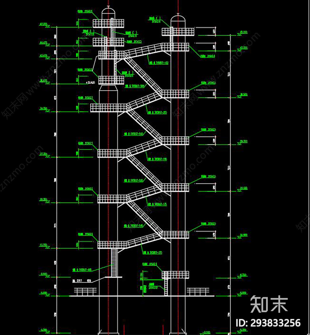 多层钢平台施工图下载【ID:293833256】