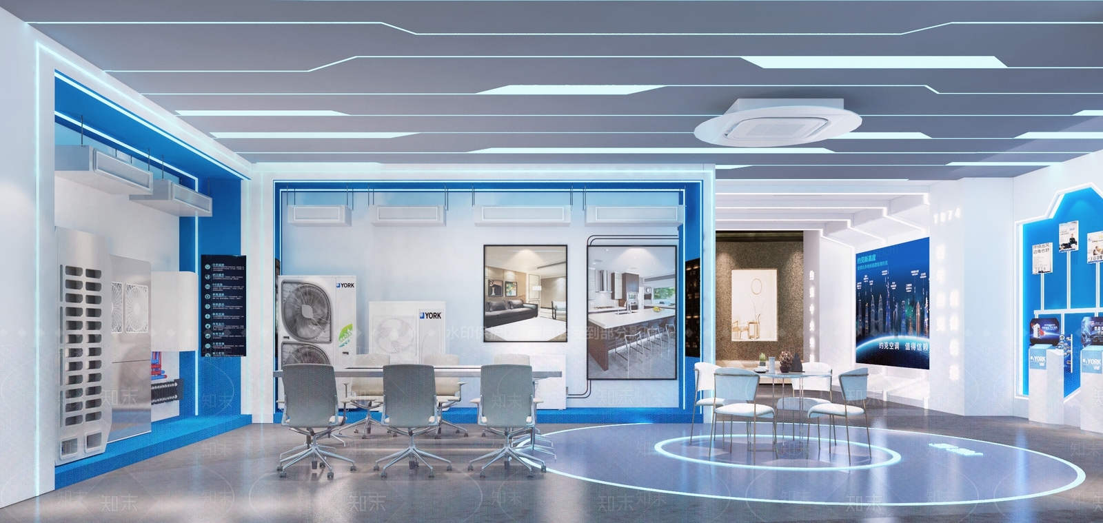 现代科技空调展厅3D模型下载【ID:993862596】