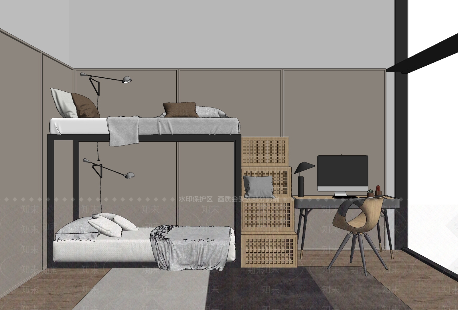 现代家居卧室SU模型下载【ID:293867849】
