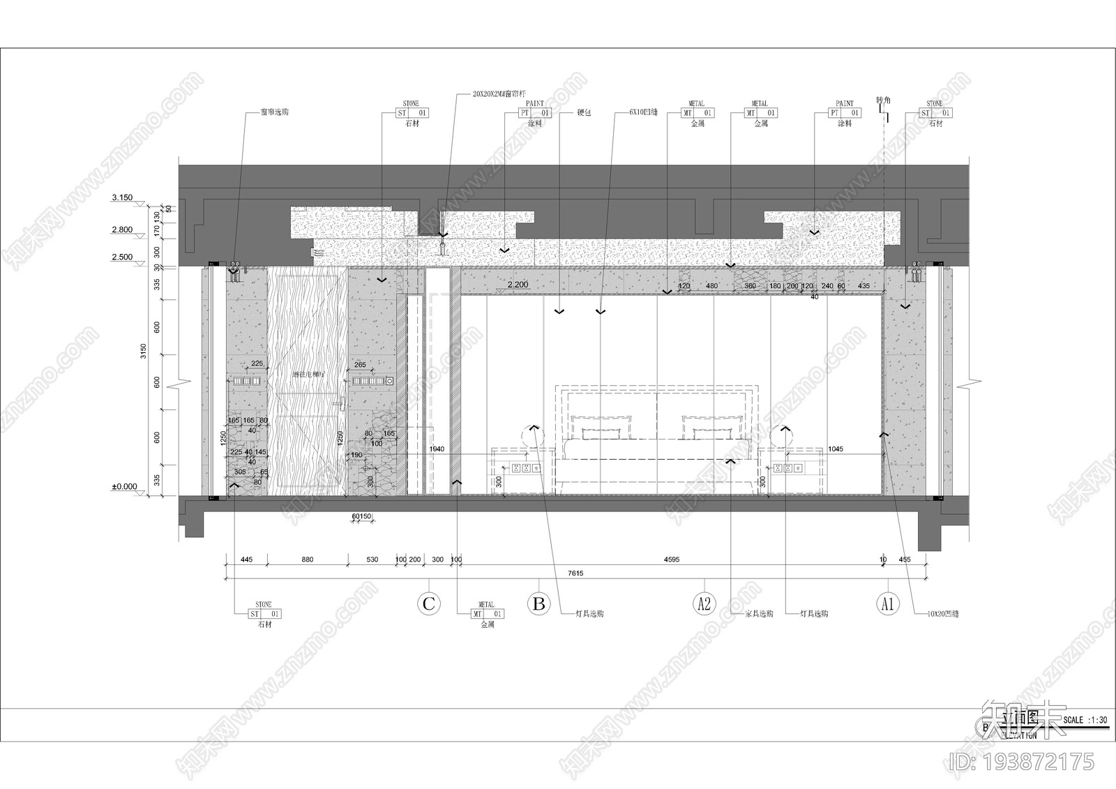 主卧施工图下载【ID:193872175】