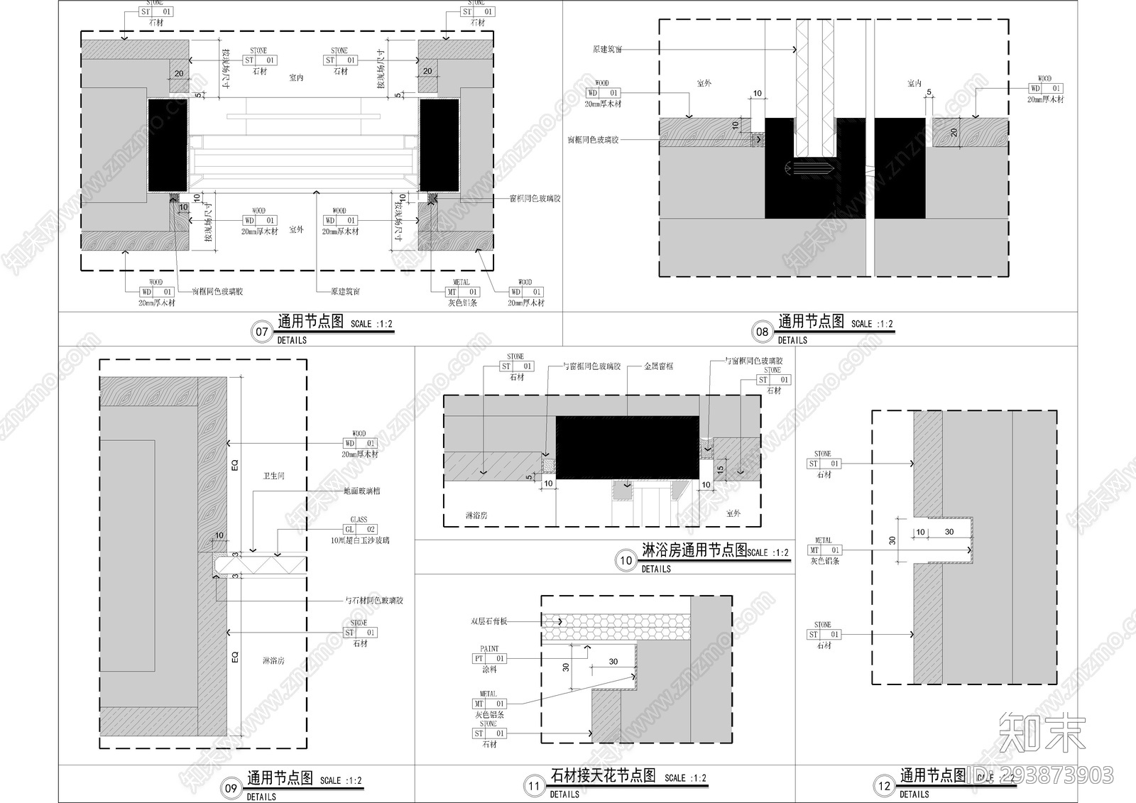 别墅室内施工图下载【ID:293873903】