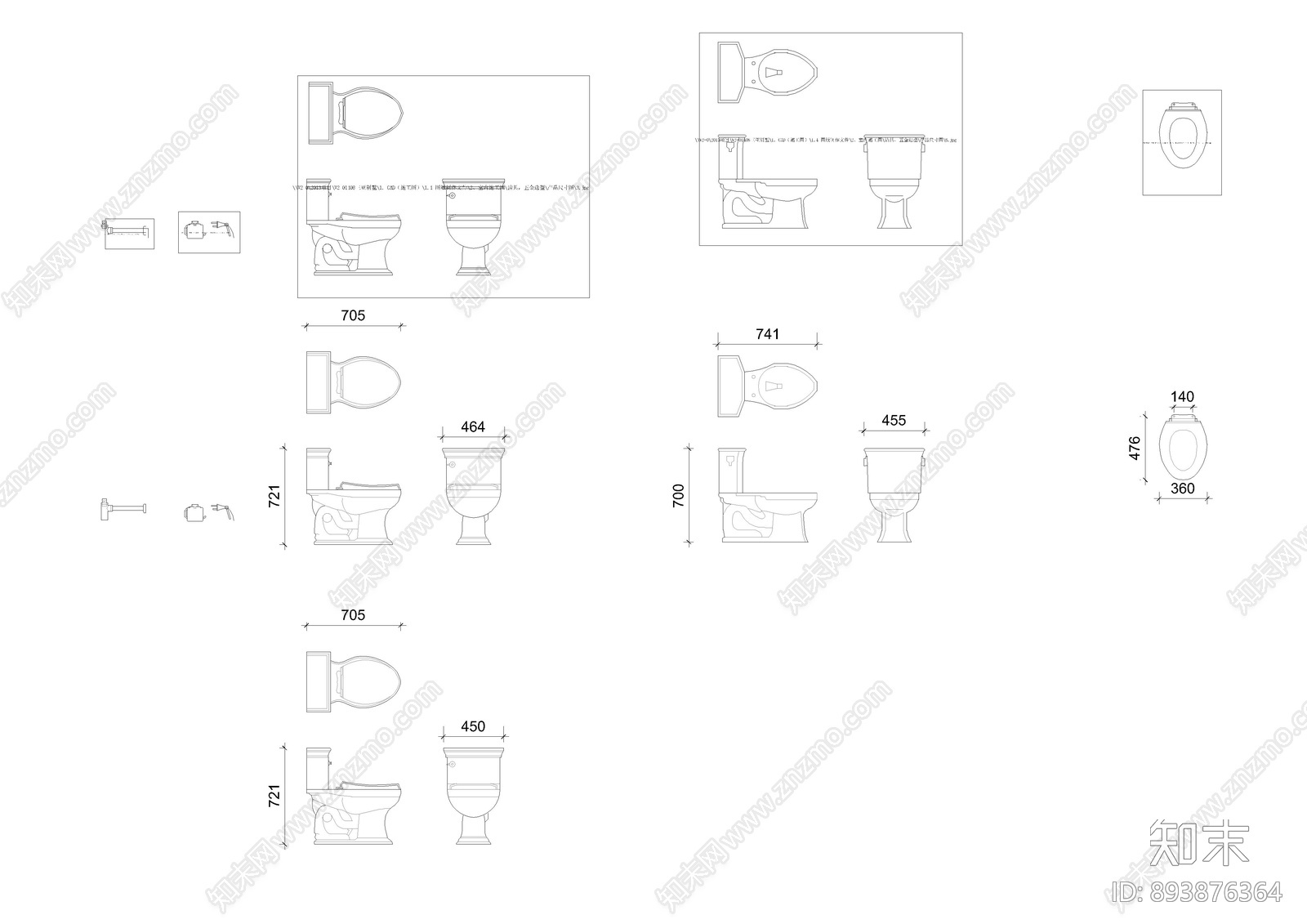 五金洁具cad施工图下载【ID:893876364】