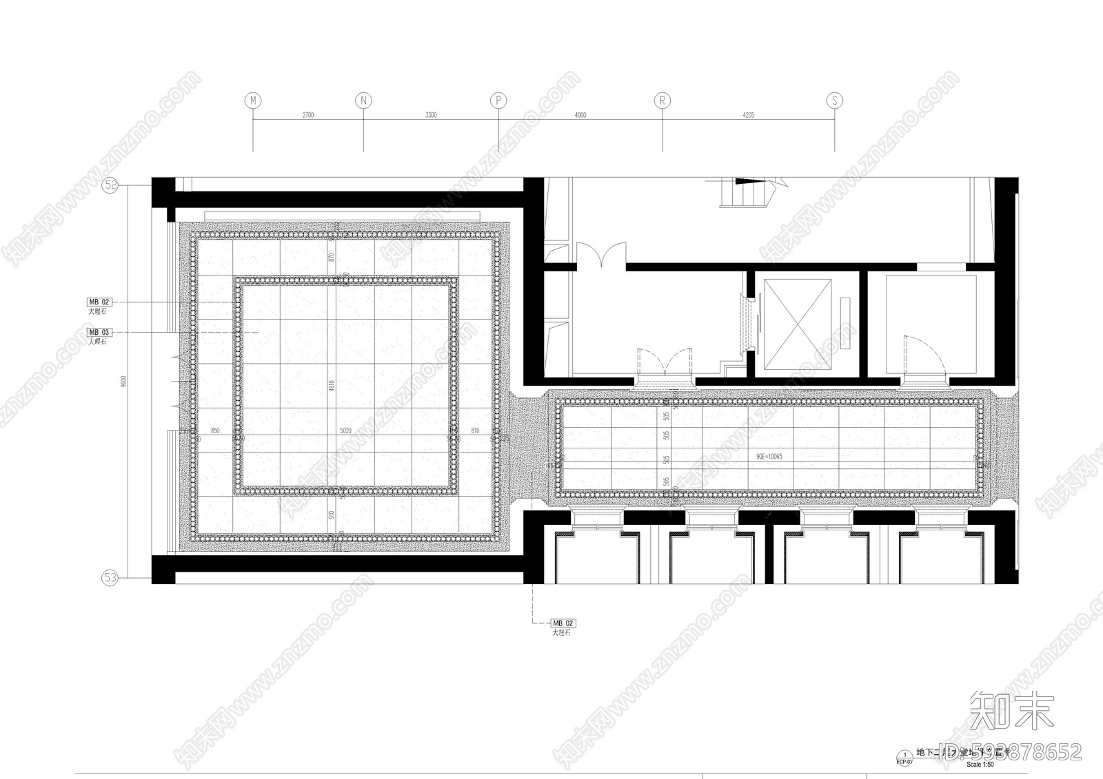 地下大堂cad施工图下载【ID:593878652】