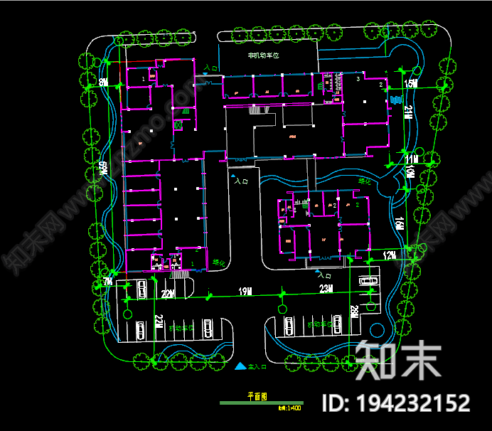 中式游客中心cad施工图下载【ID:194232152】