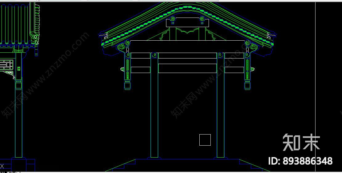 中式斗拱cad施工图下载【ID:893886348】