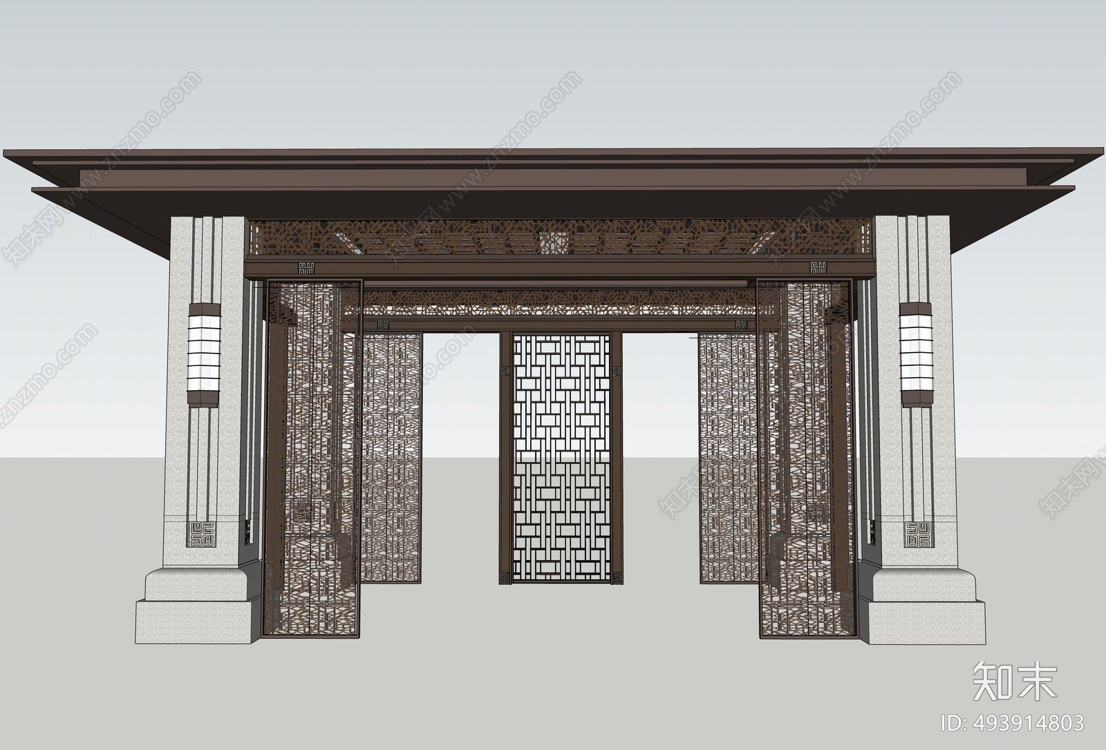 中式亭子SU模型下载【ID:493914803】