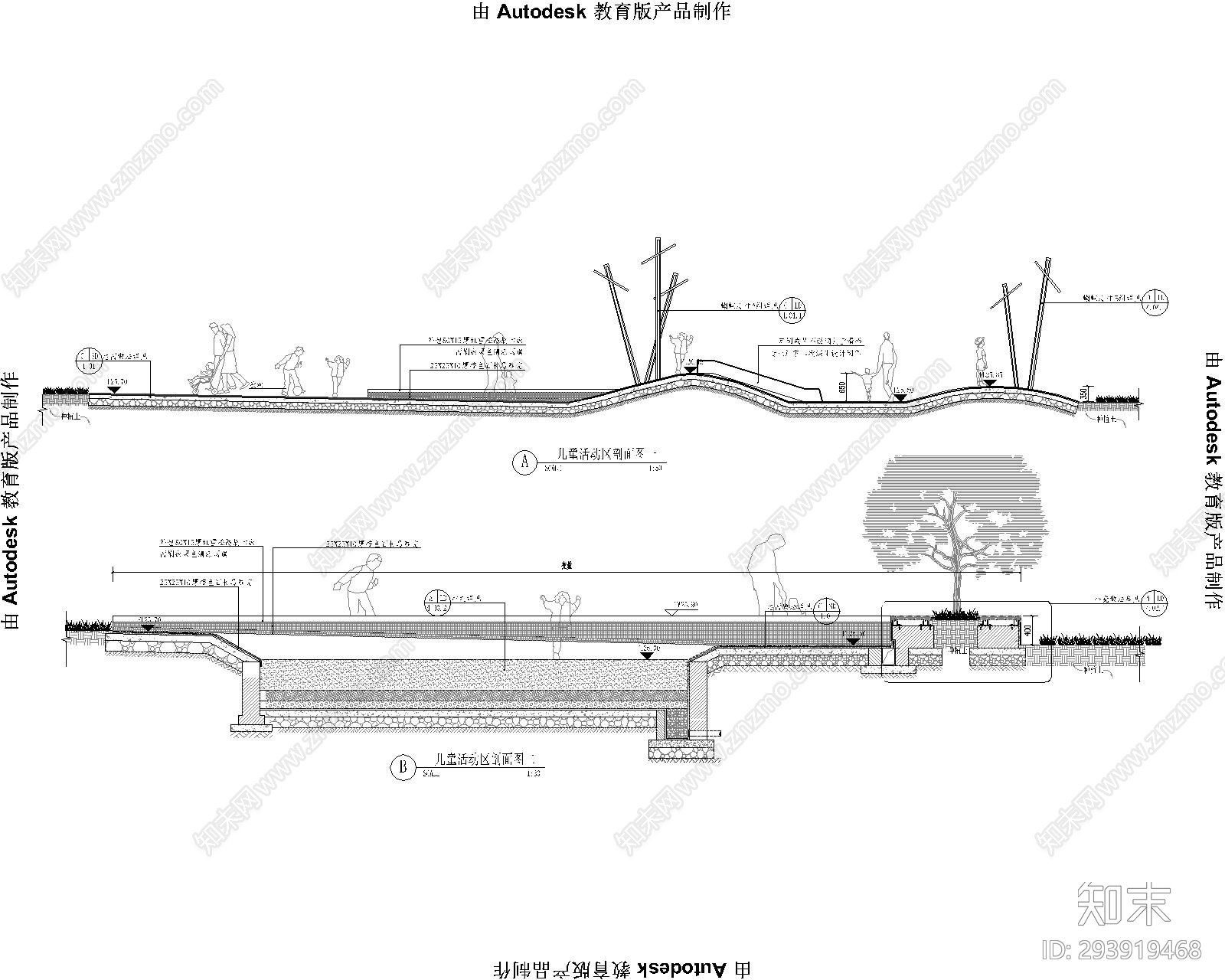 儿童活动区cad施工图下载【ID:293919468】