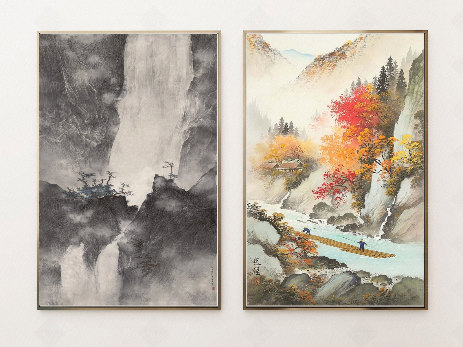 新中式风格挂画贴图下载