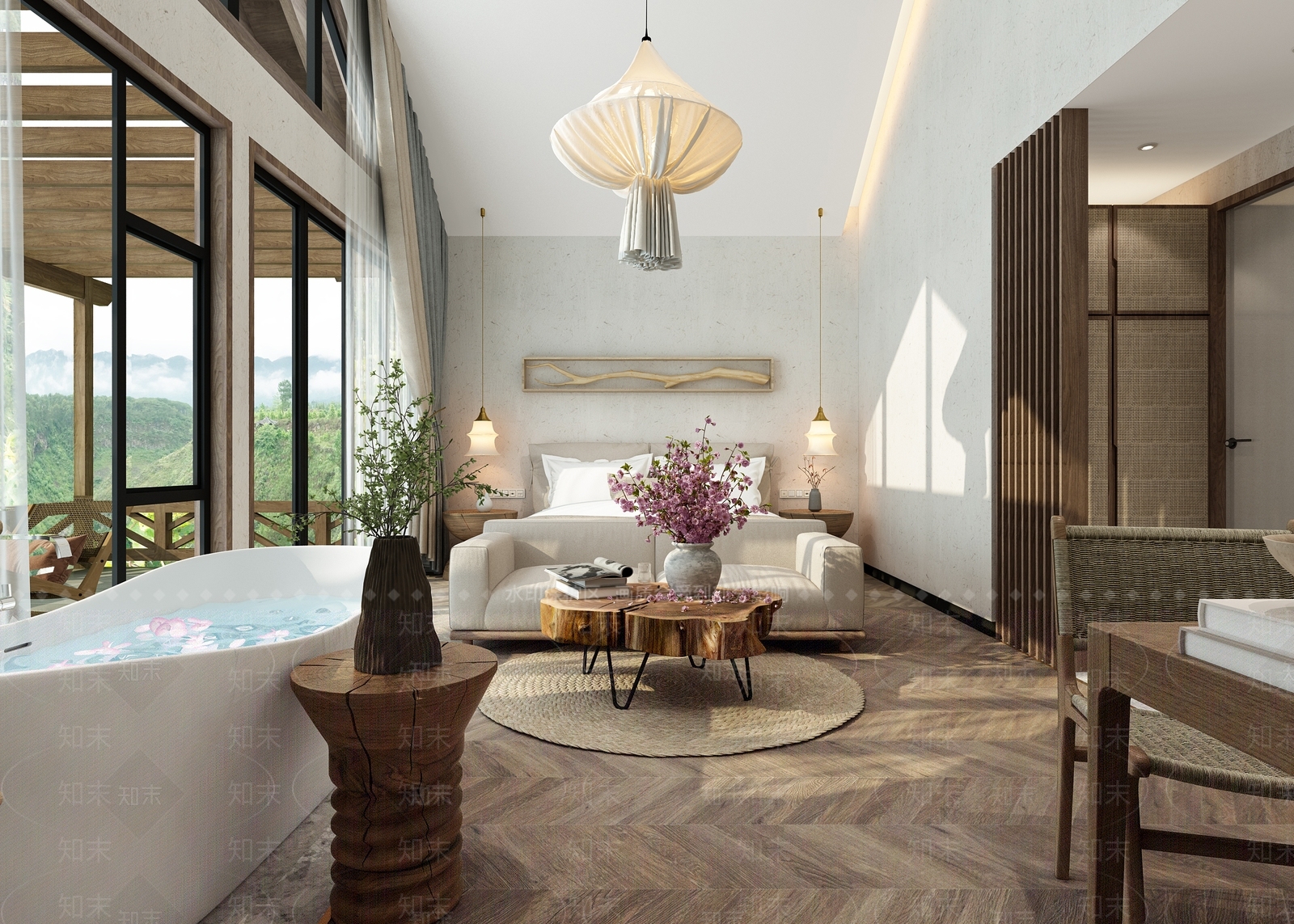 侘寂民宿酒店3D模型下载【ID:993937640】