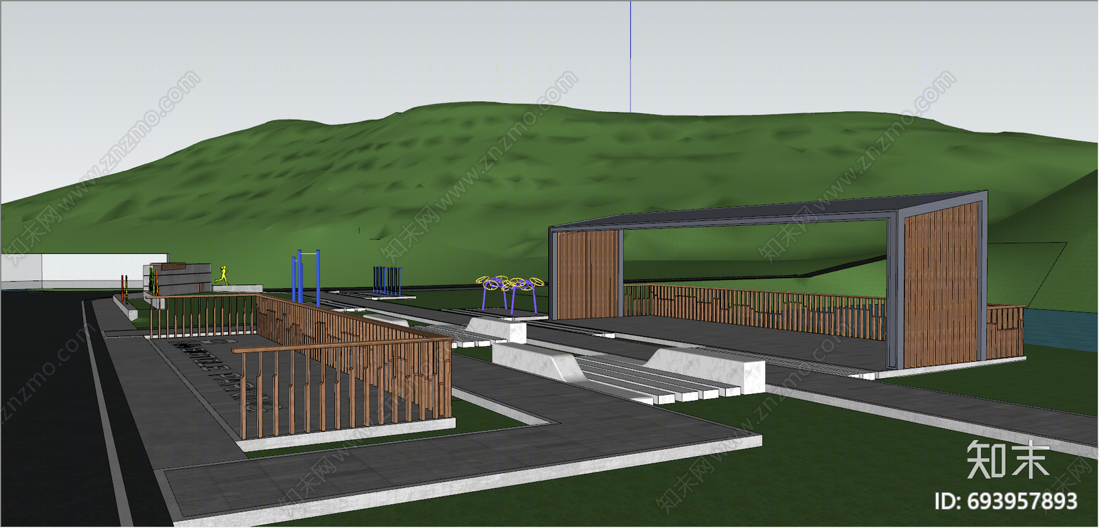 现代儿童游乐区SU模型下载【ID:693957893】