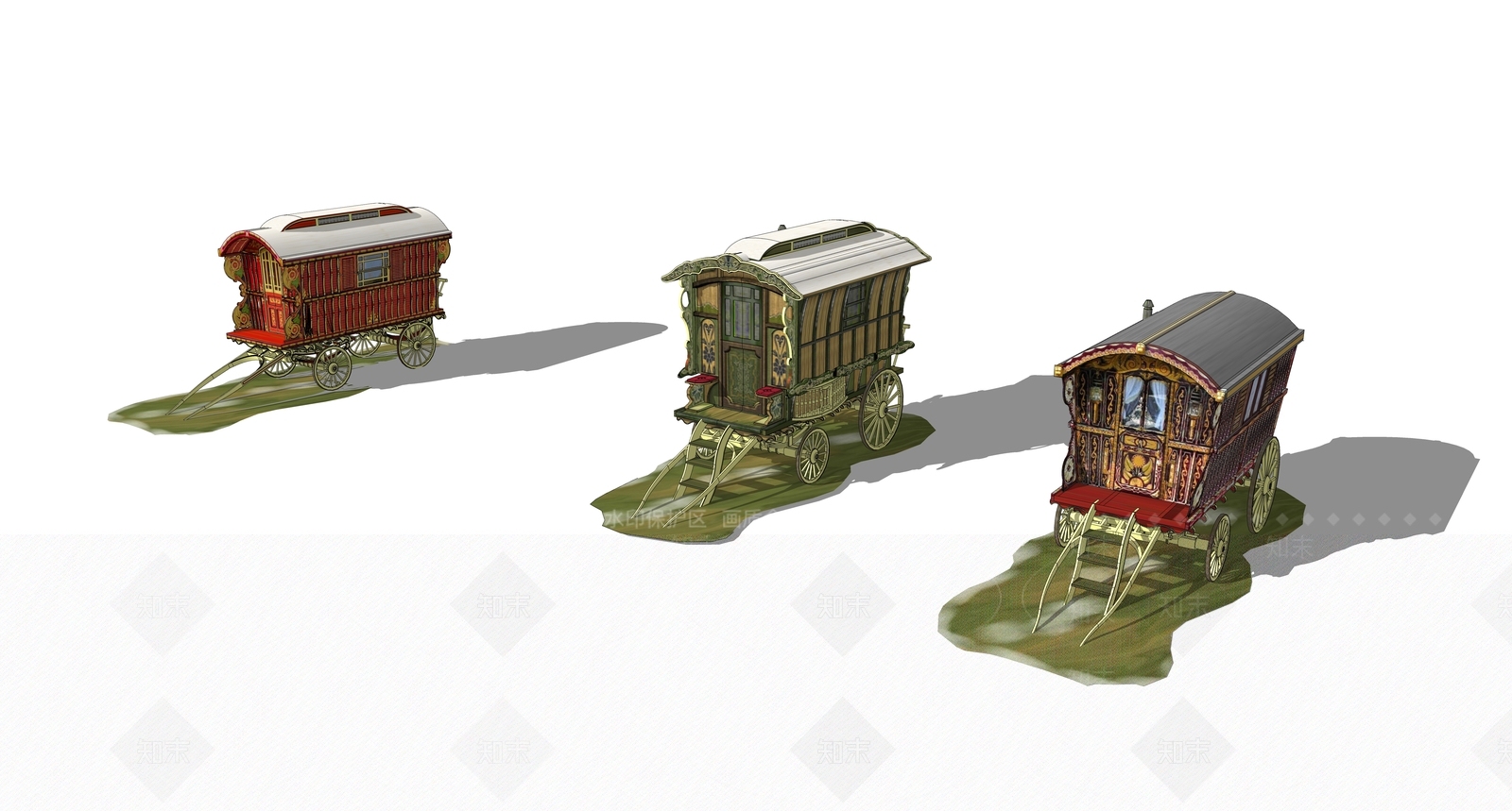 欧式马车SU模型下载【ID:193980815】