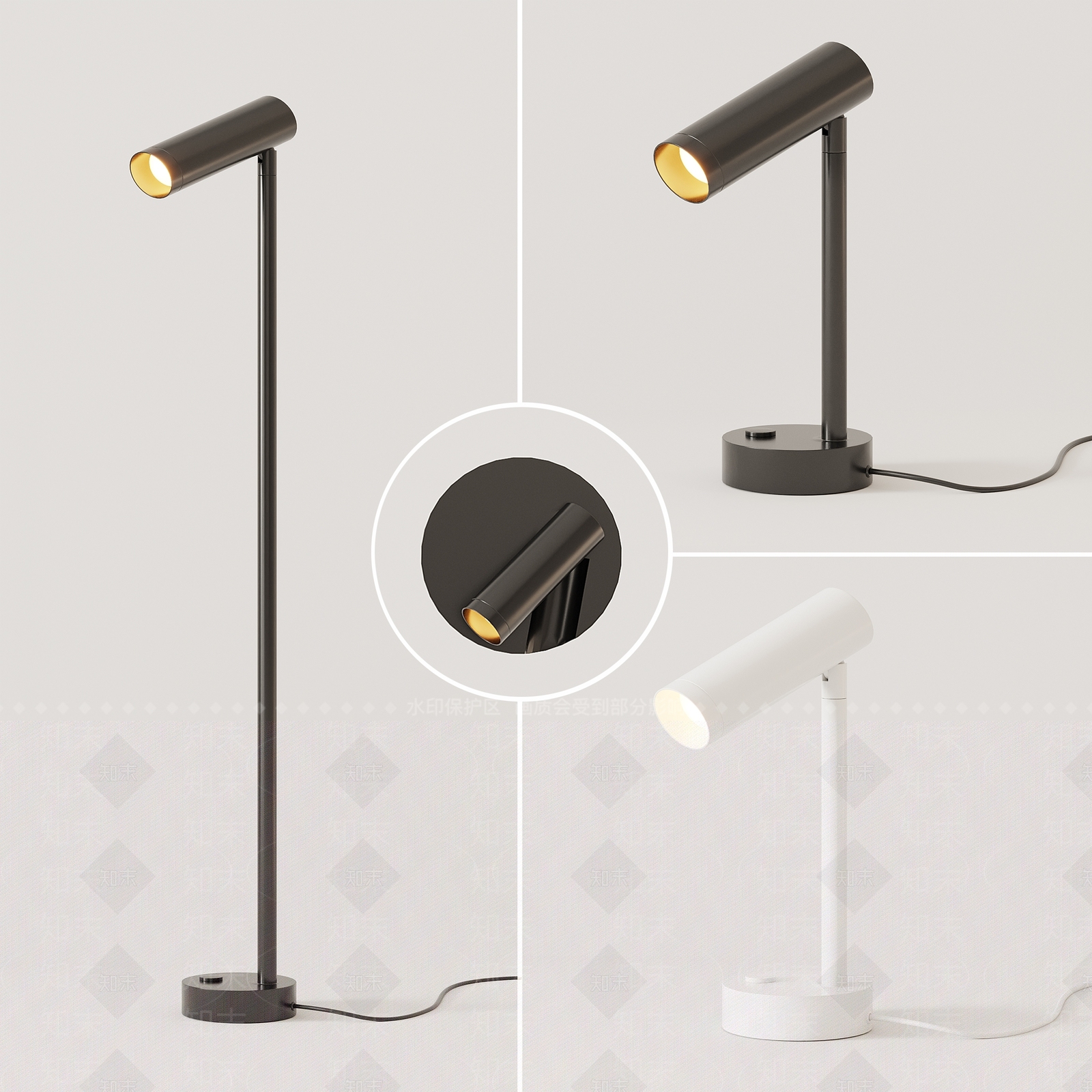 现代灯具组合3D模型下载【ID:693980299】