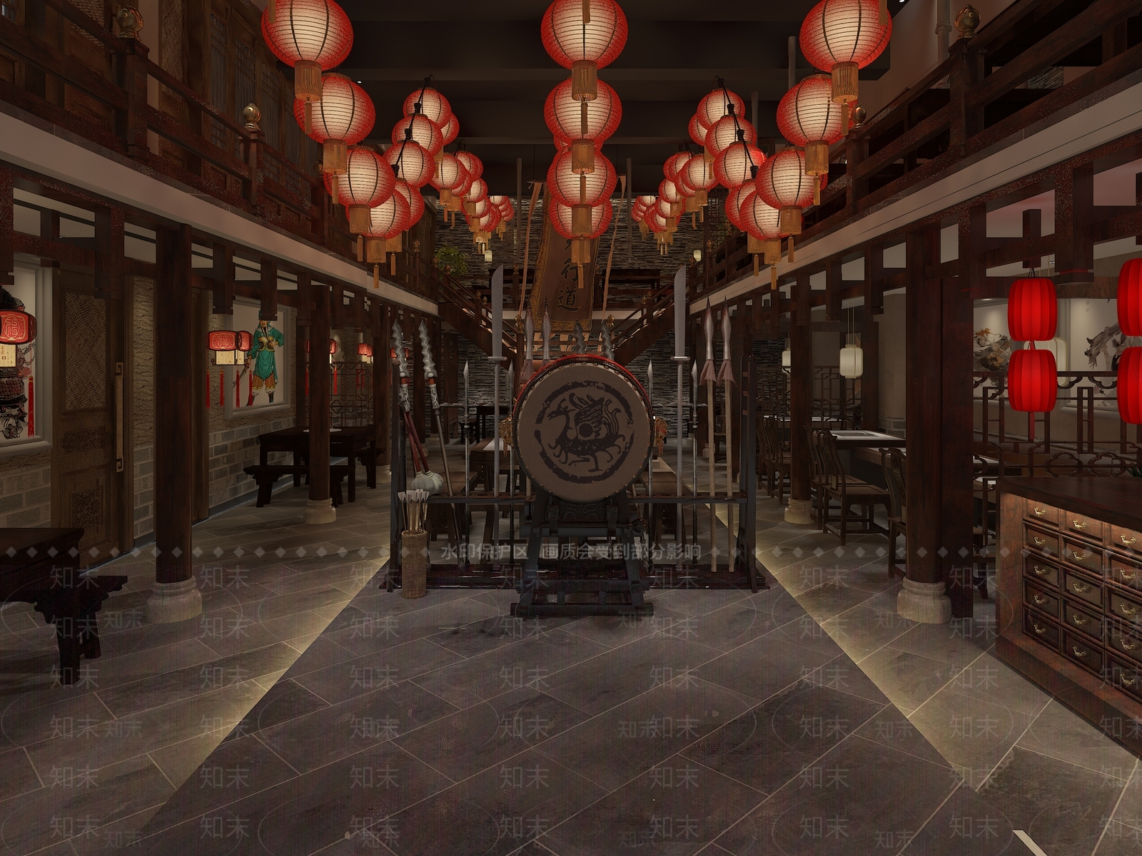 中式火锅店3D模型下载【ID:393981210】