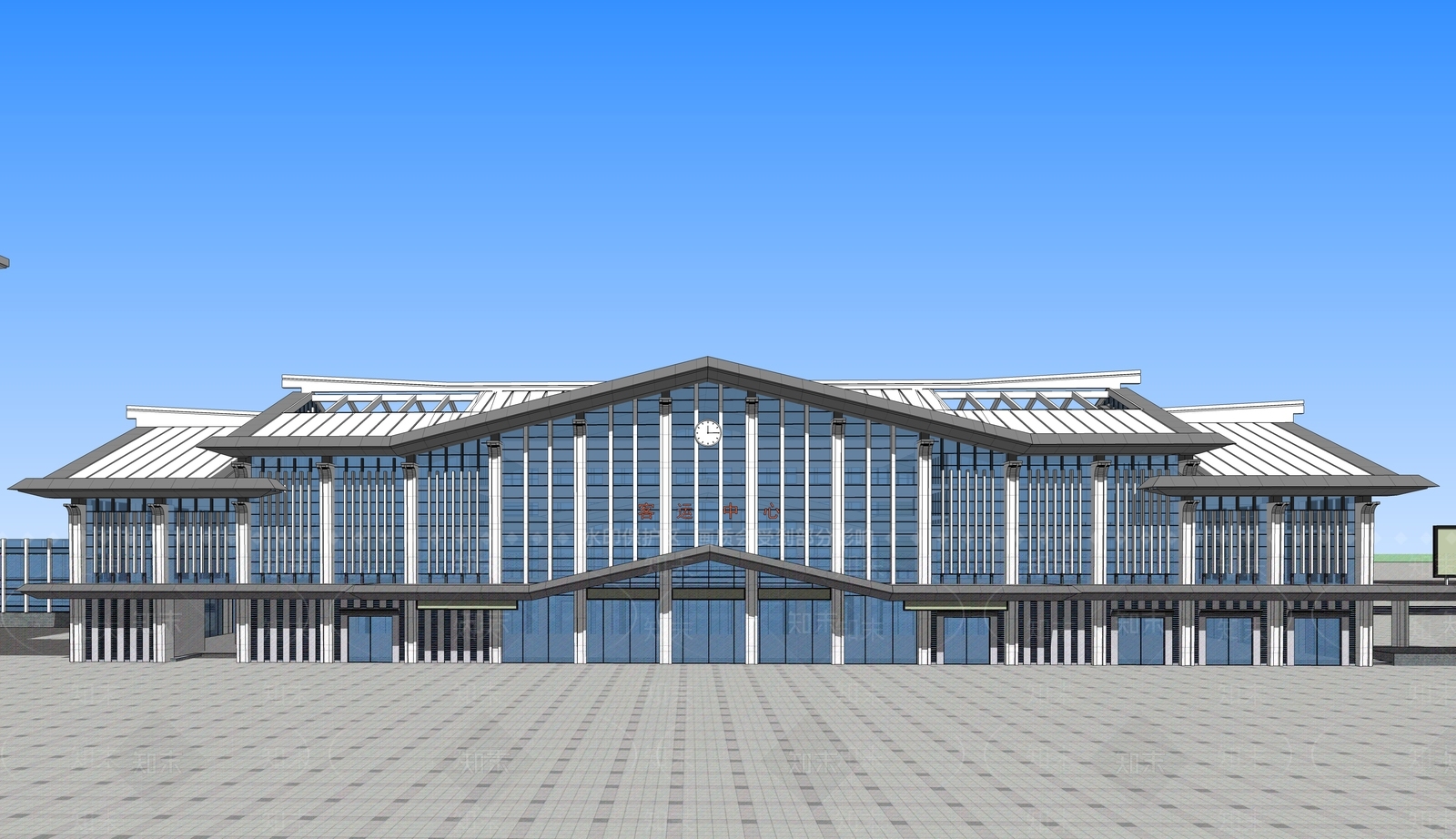 现代文化场馆SU模型下载【ID:593983152】