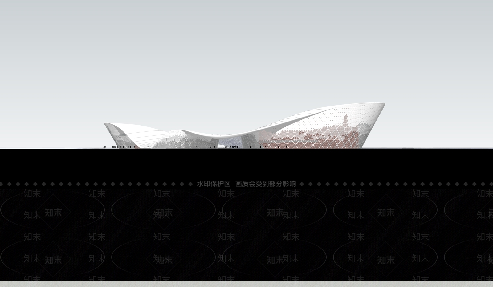 现代文化艺术中心SU模型下载【ID:593999112】