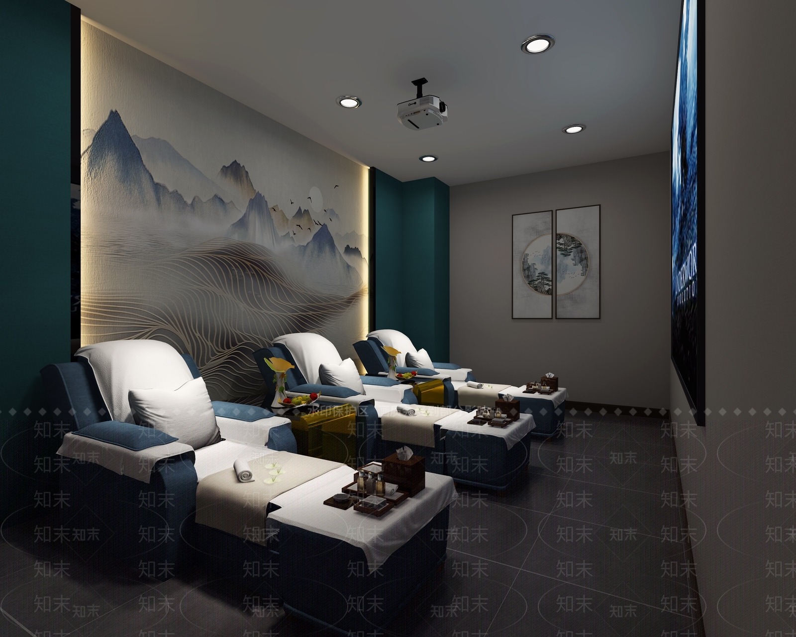 新中式足浴会所包厢3D模型下载【ID:794009140】