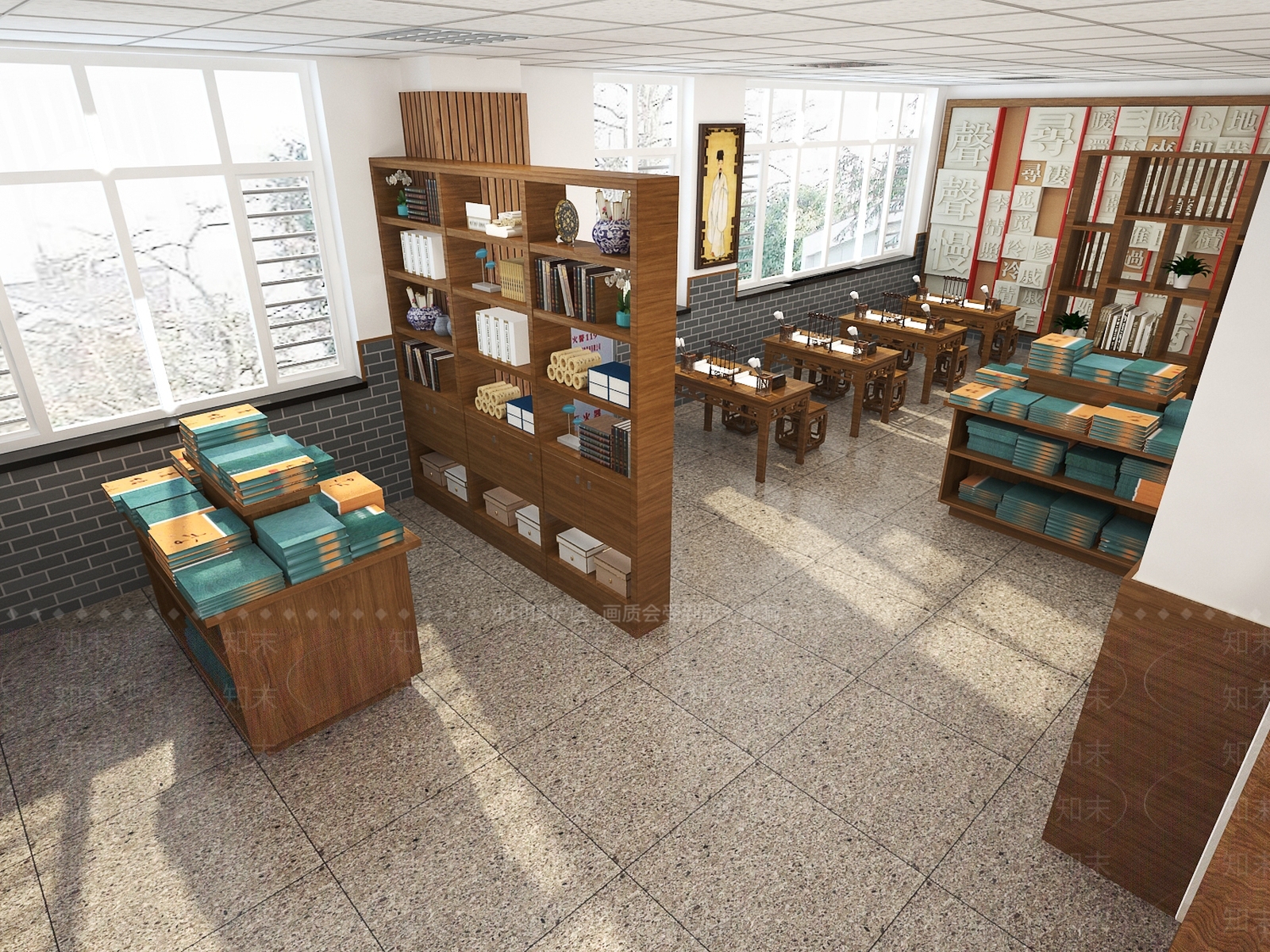 中式图书馆3D模型下载【ID:894016295】