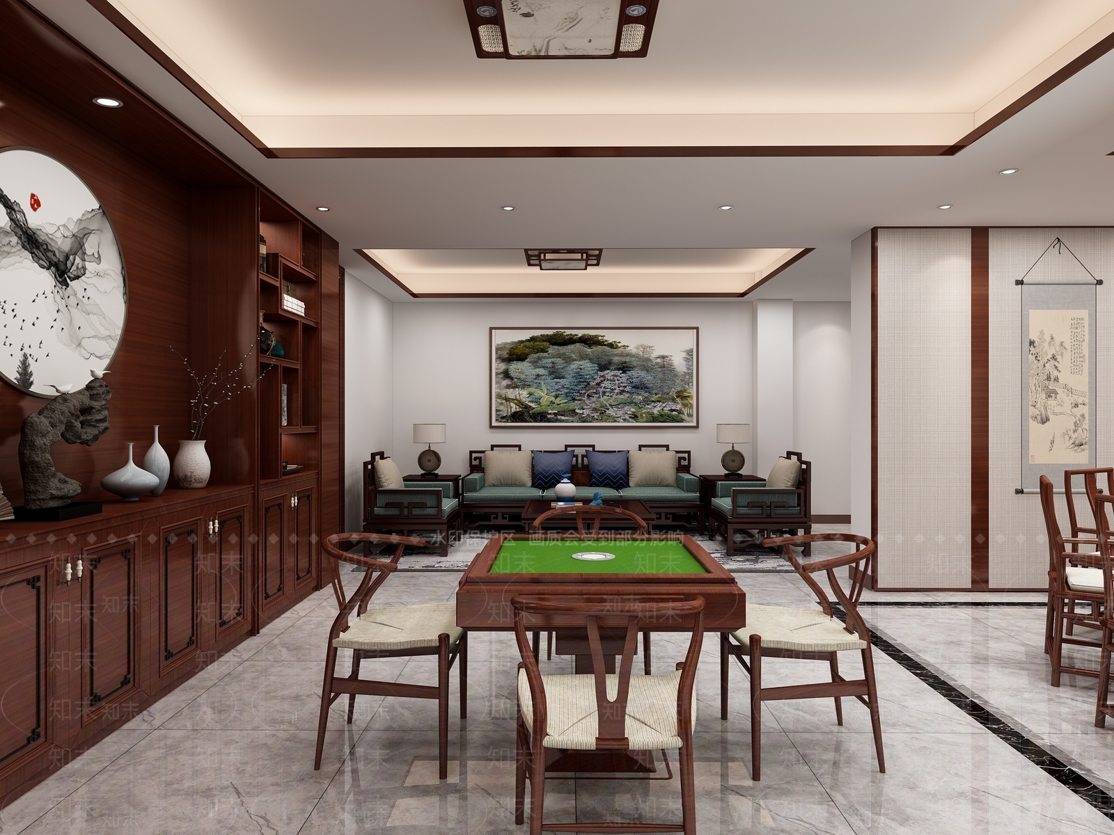新中式麻将室3D模型下载【ID:294020634】