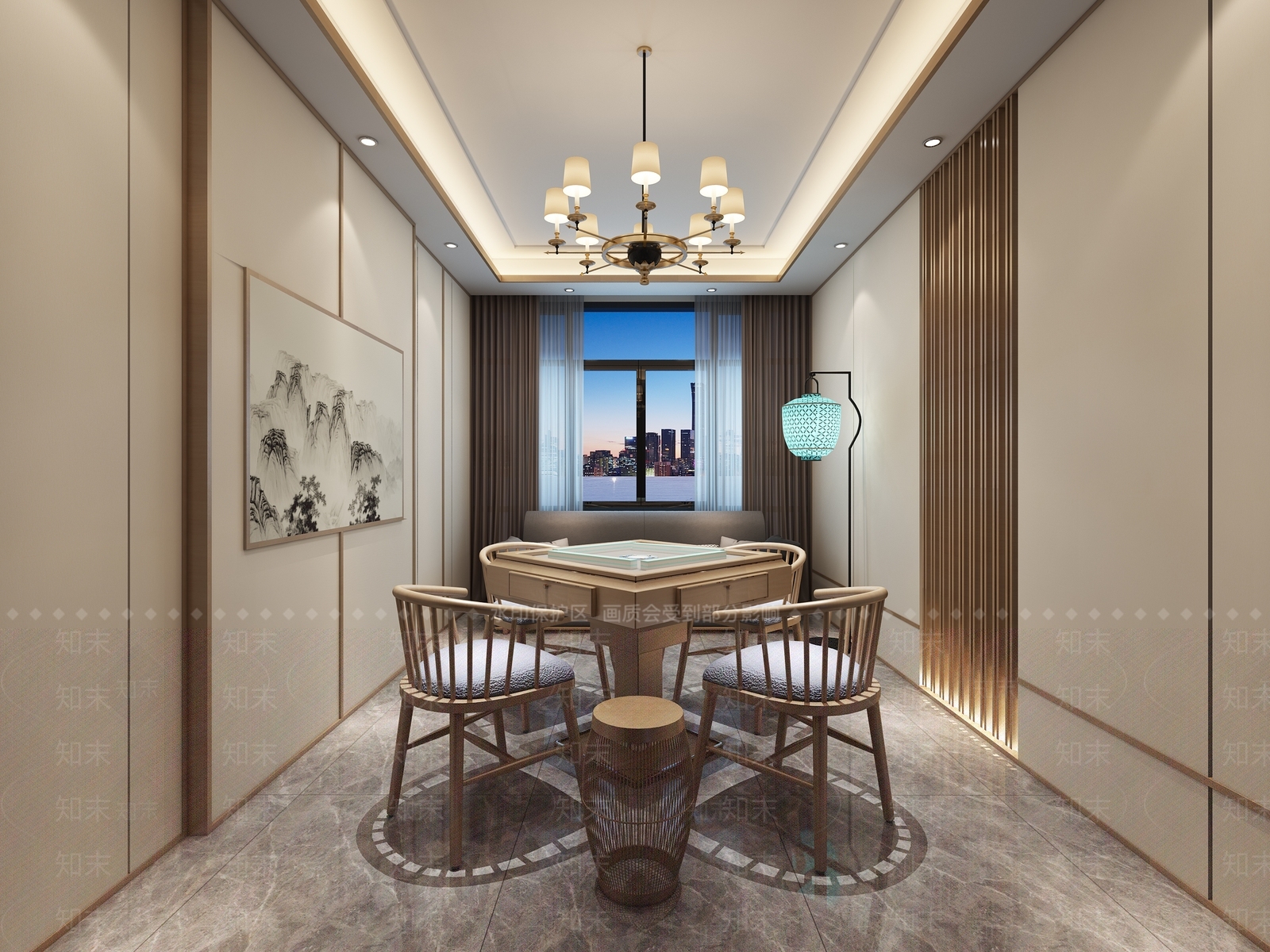 现代棋牌室3D模型下载【ID:994160975】