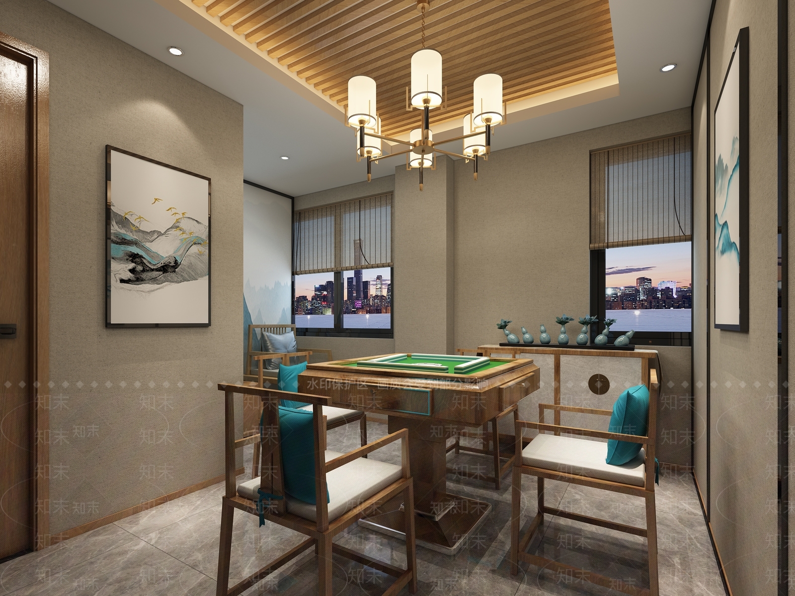 现代棋牌室3D模型下载【ID:994160975】