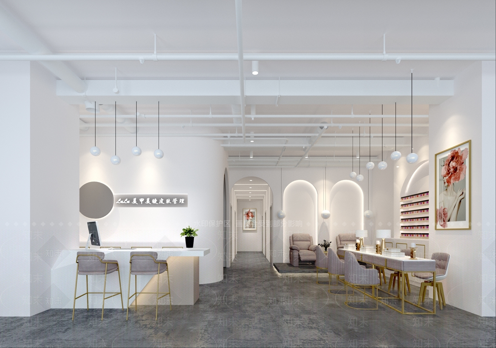 北欧风美甲店3D模型下载【ID:394049416】