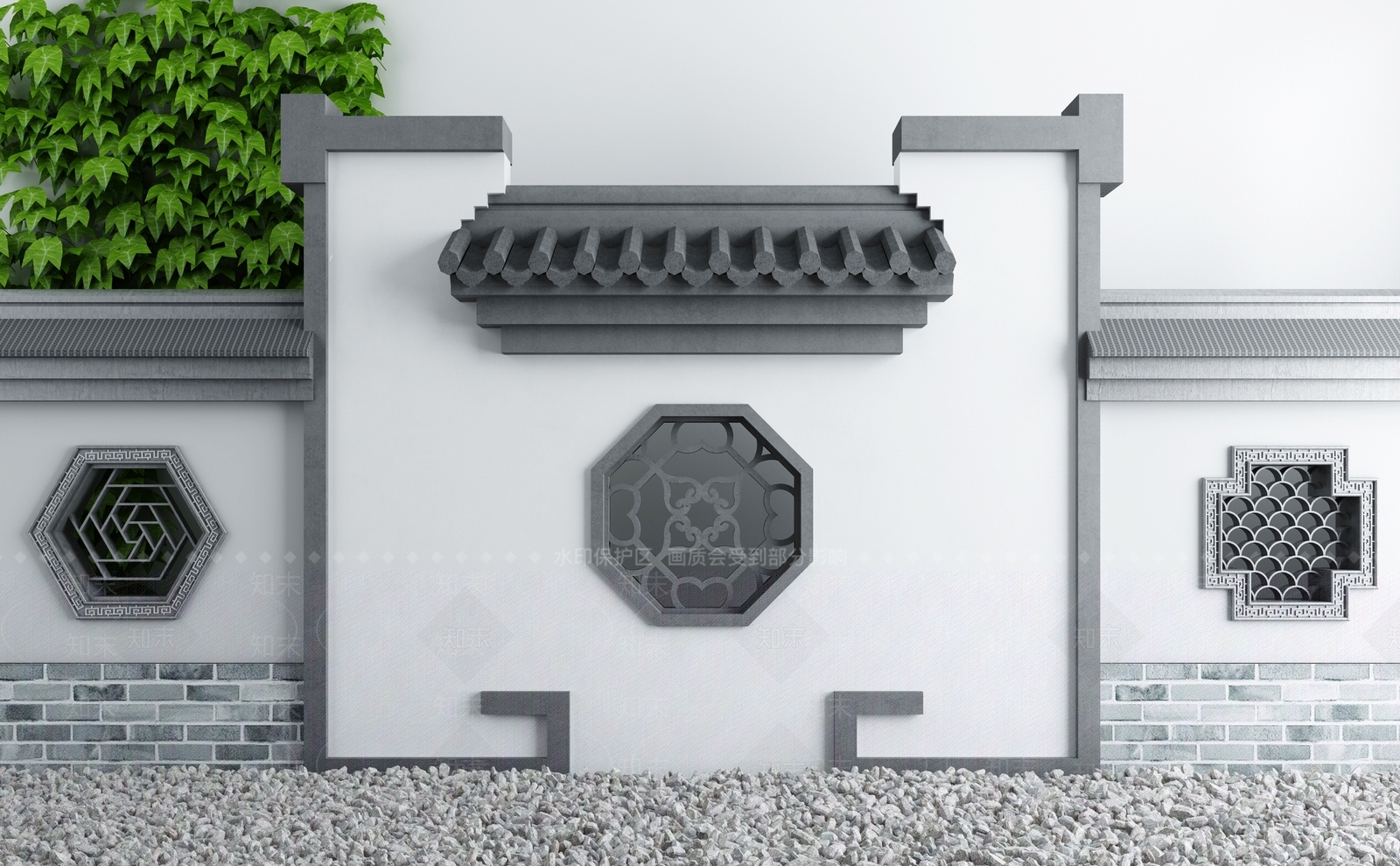 新中式牌楼牌坊3D模型下载【ID:994057200】