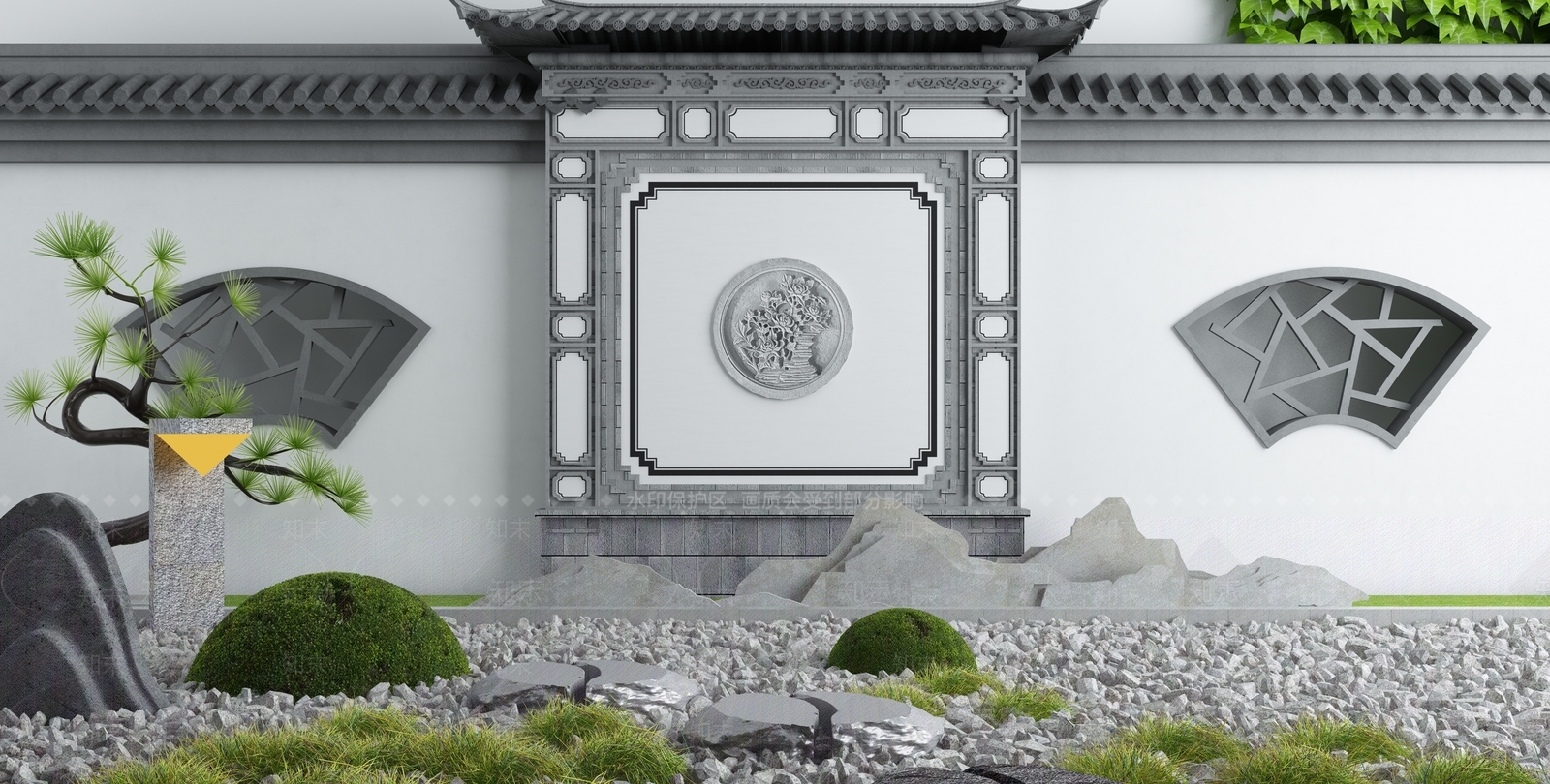 新中式牌楼牌坊3D模型下载【ID:994057212】
