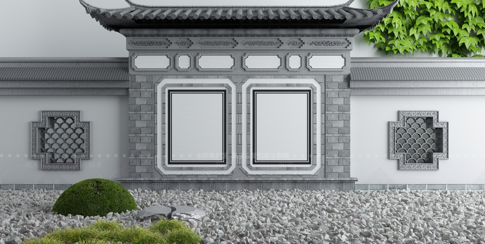 新中式牌楼牌坊3D模型下载【ID:994057218】