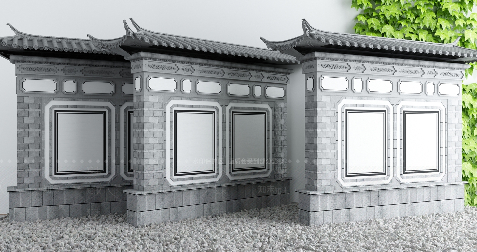 新中式牌楼牌坊3D模型下载【ID:994057219】