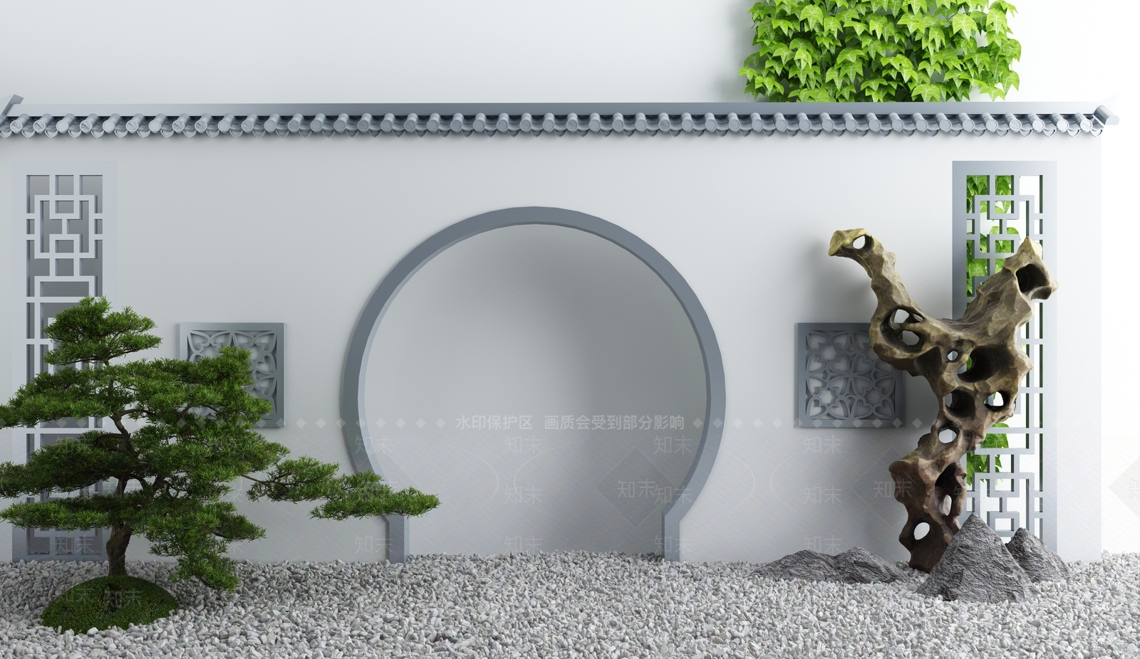 新中式牌楼牌坊3D模型下载【ID:994057231】