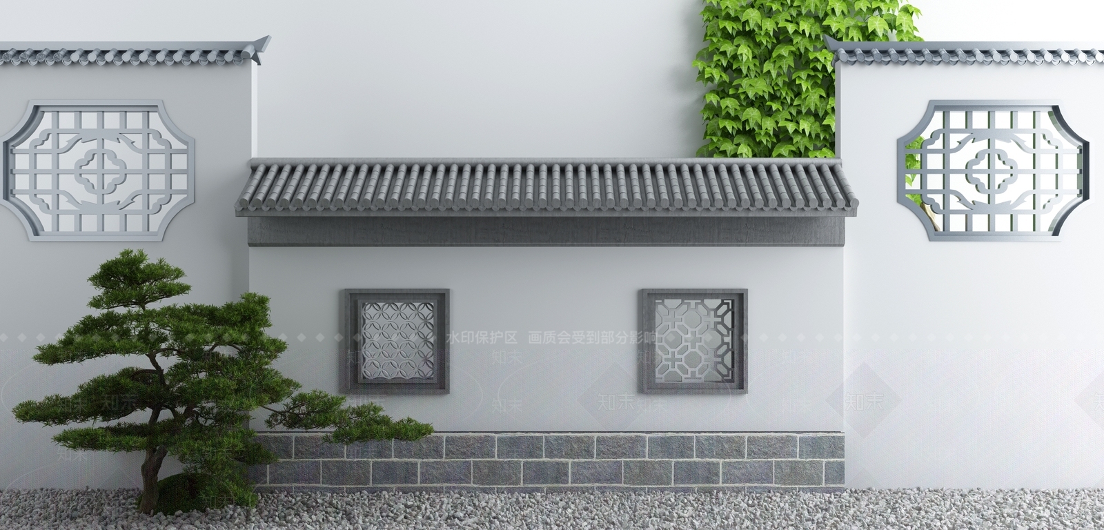新中式牌楼牌坊3D模型下载【ID:994057237】