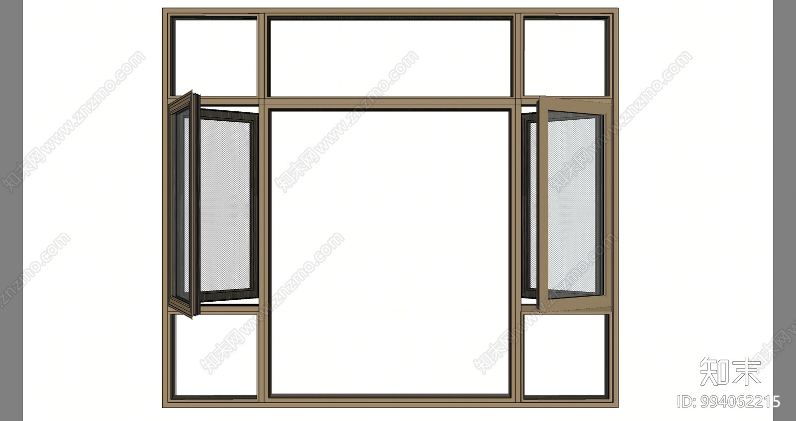 现代平开窗SU模型下载【ID:994062215】
