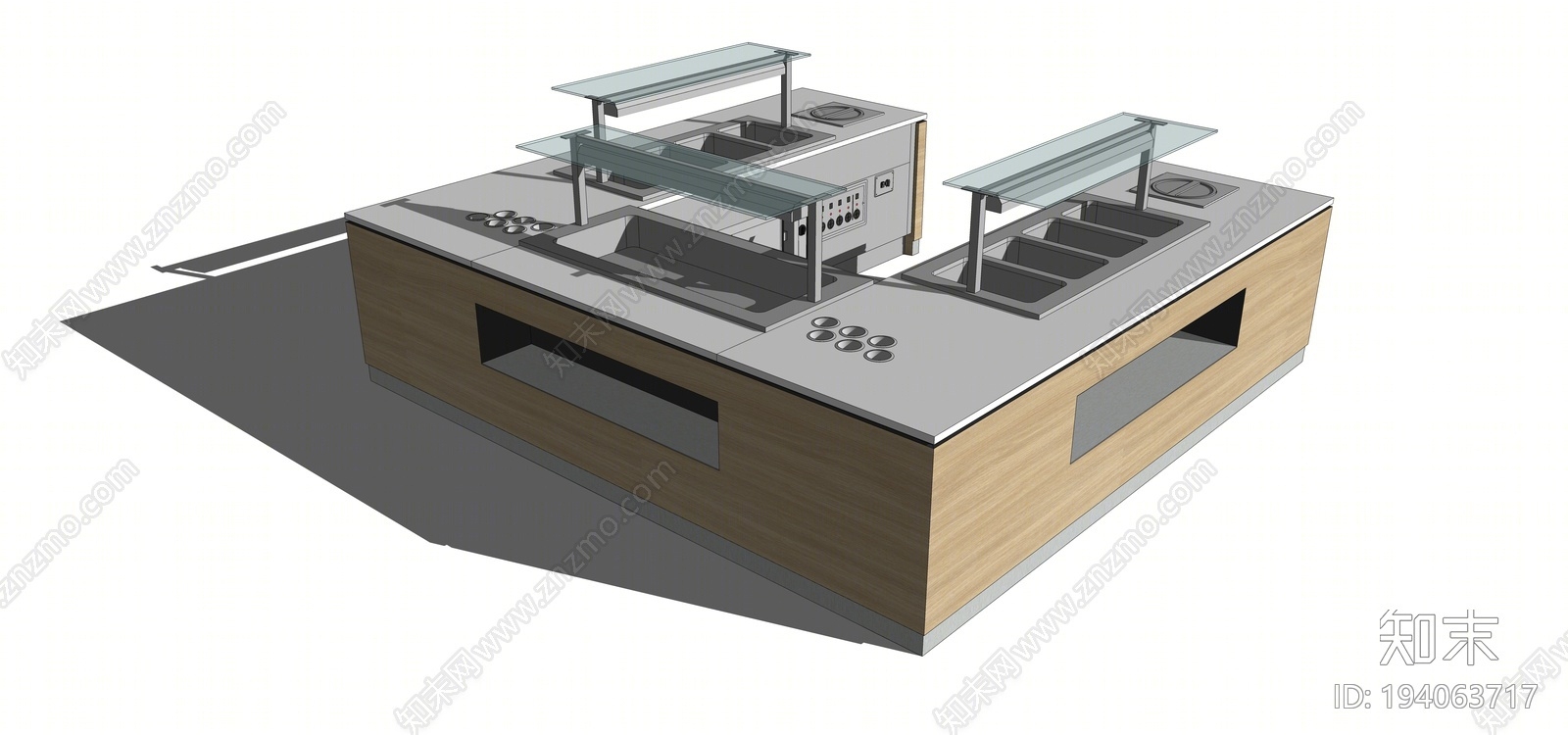 现代厨房台面SU模型下载【ID:194063717】