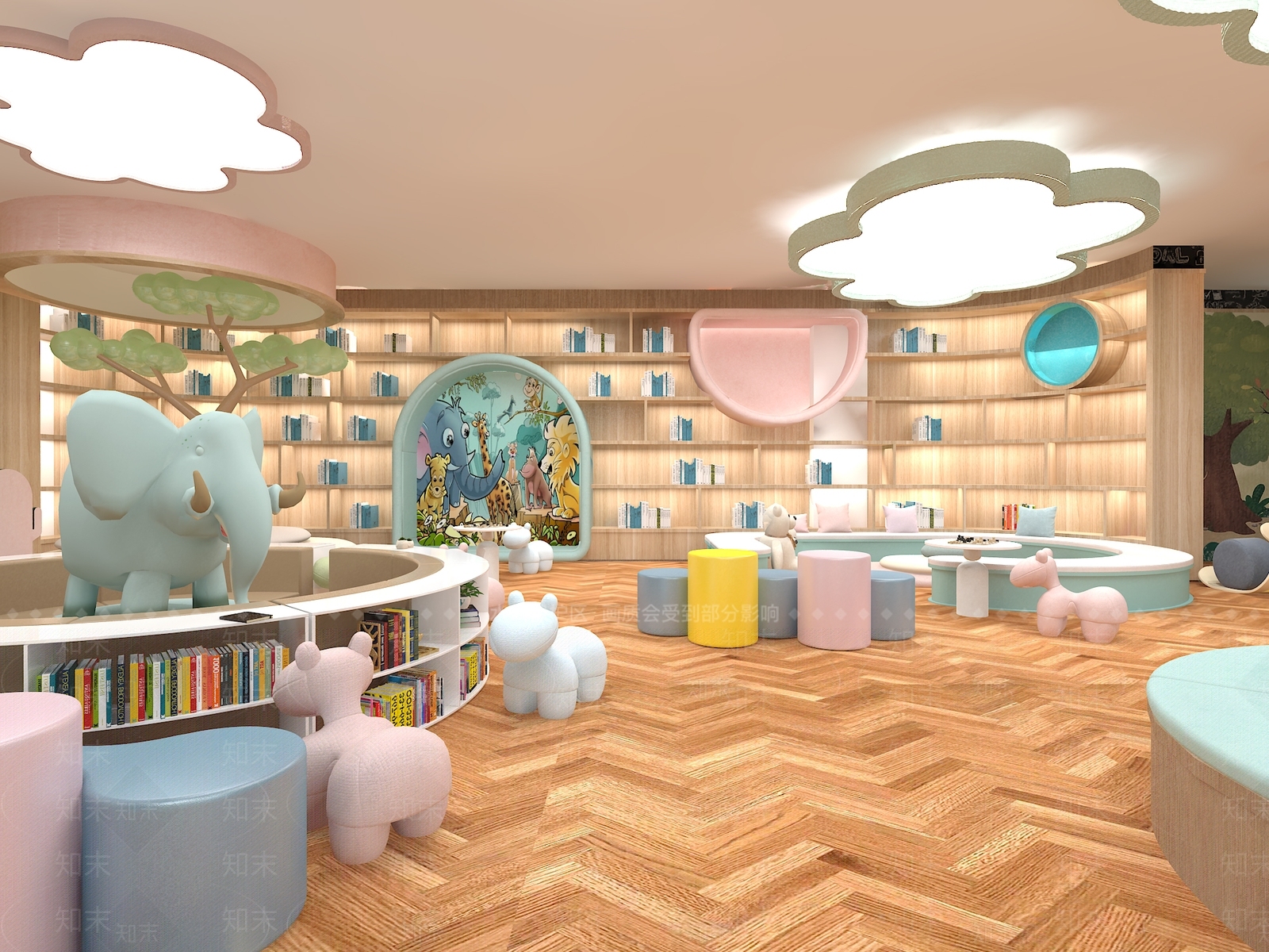 现代风格儿童书店3D模型下载【ID:394071982】