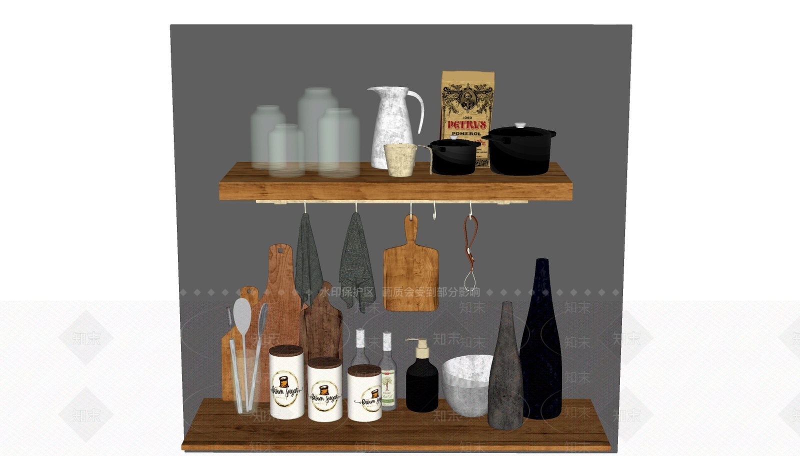 现代厨房用品SU模型下载【ID:194083772】