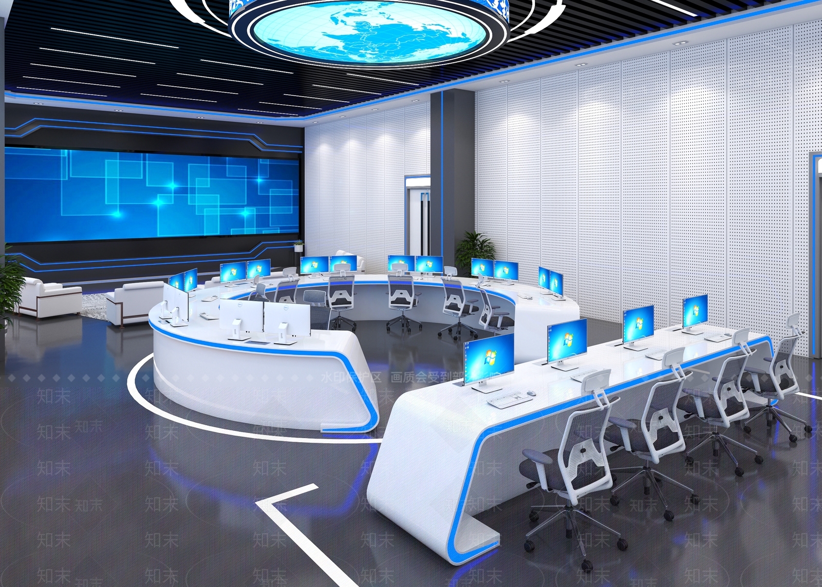现代科技指挥中心3D模型下载【ID:994085552】