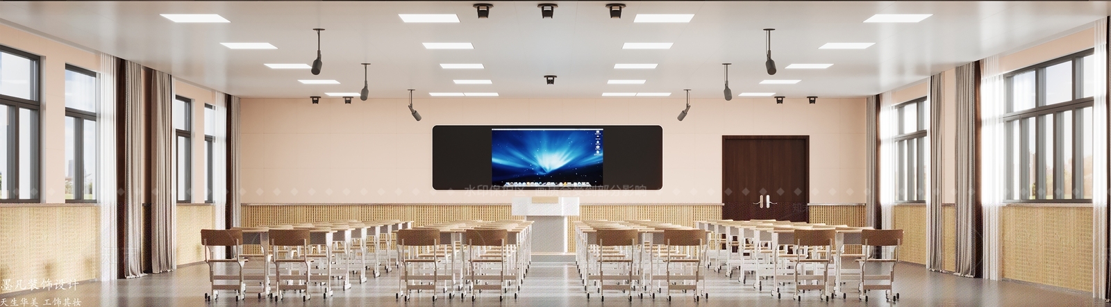 现代教室3D模型下载【ID:594095821】