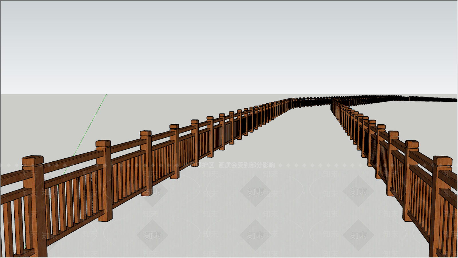 现代木质栏杆SU模型下载【ID:594102782】